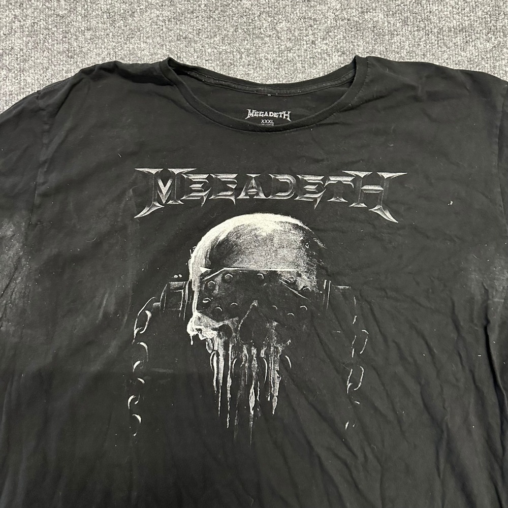 Megadeth T-Shirt Mens Size XXXL Black Graphic Skull Heavy Metal Band Tee Cotton